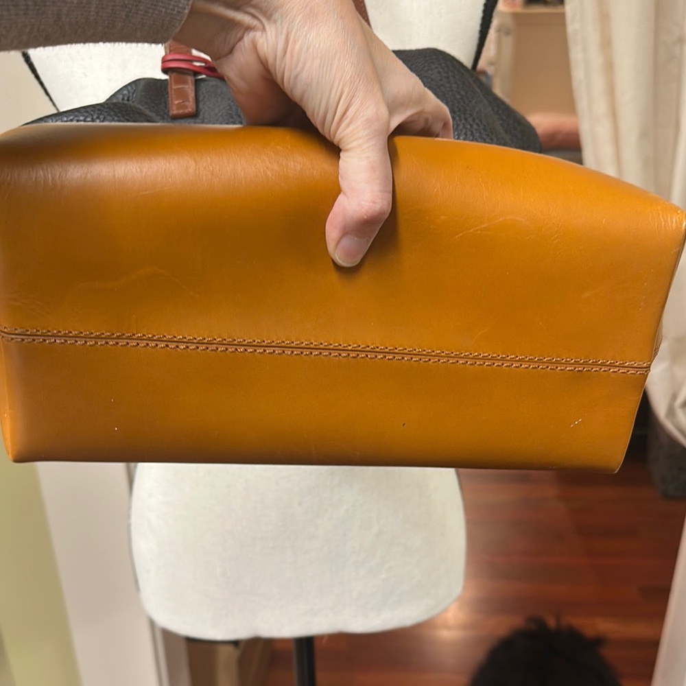 Fendi 2bag Black, Mustard and Brown Leather Shoulder Bag with Red Accent - Picture 3 of 5